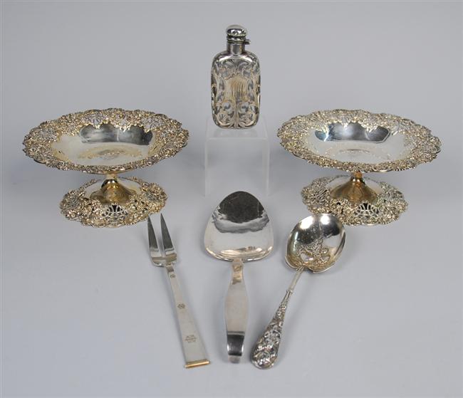 Appraisal: ASSEMBLAGE OF AMERICAN SILVER various makers including a pair of