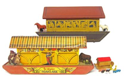 Appraisal: Collection of Noah's Ark vintage toysCass stenciled wood ark with