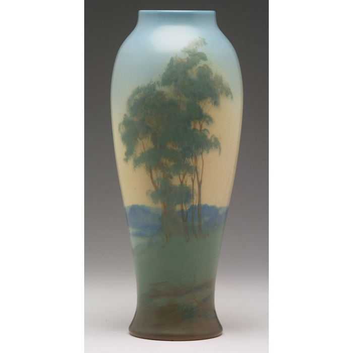 Appraisal: Fine Rookwood vase colorful landscape with numerous trees along a