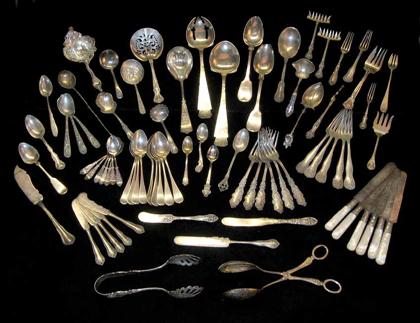 Appraisal: Fifty one piece assorted sterling silver flatware together with twenty-seven