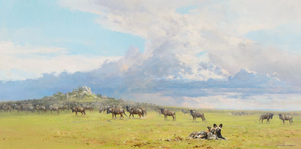 Appraisal: David Shepherd Serengeti Skies David Shepherd - Serengeti Skies oil