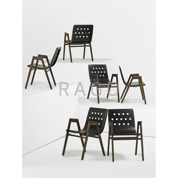 Appraisal: ROLAND RAINER Six Stadthalle chairs Condition Report Restored excellent condition