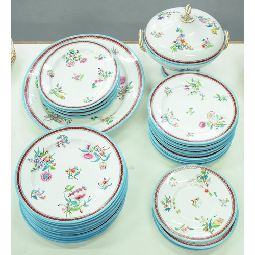 Appraisal: A Royal Worcester dinner service c printed and painted with