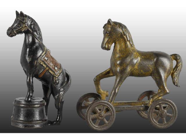 Appraisal: Lot of Cast Iron Horse Still Banks Description Includes decorated