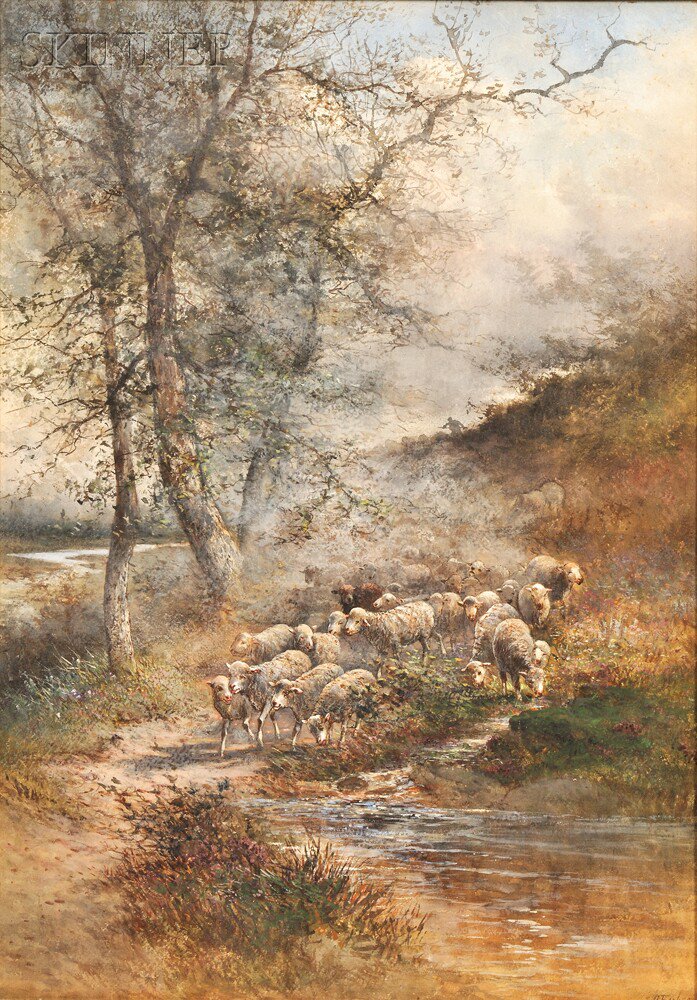 Appraisal: Hugo Anton Fisher Czechoslovakian American - Shepherd with His Flock