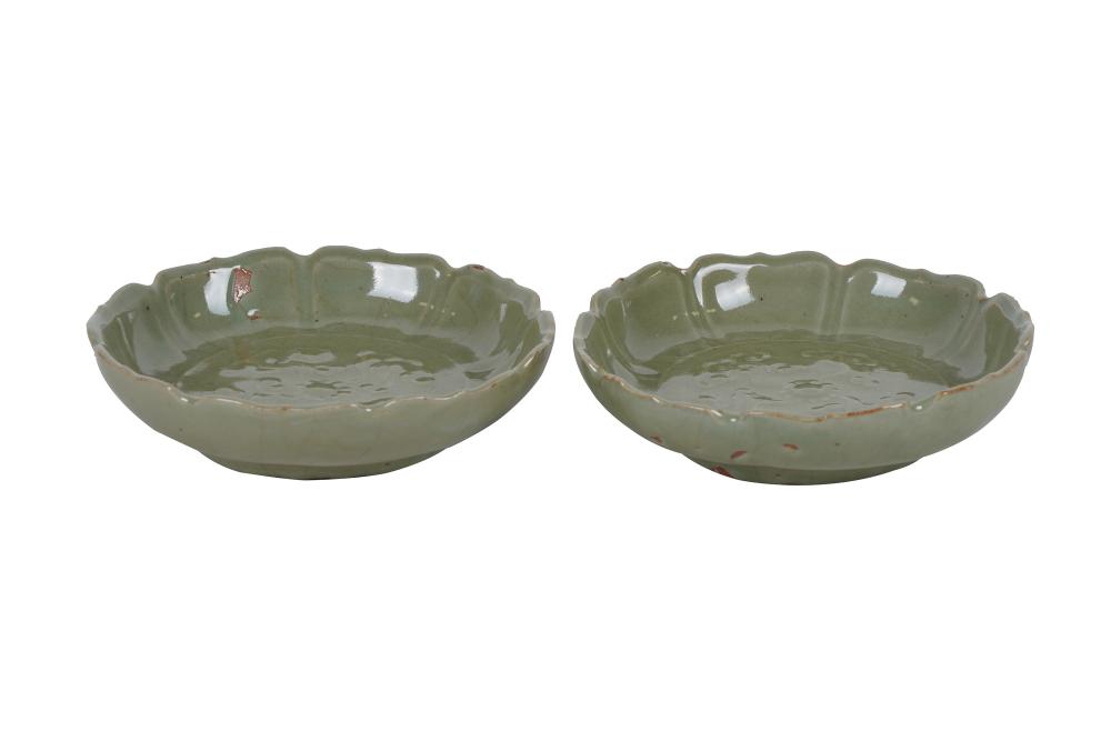 Appraisal: PAIR OF KOREAN CELADON DISHESCondition no apparent cracks or repairs