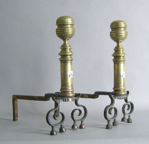 Appraisal: Pair of Federal style andirons h