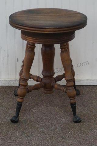 Appraisal: th Century Antique Piano Stool Produced in the late 's