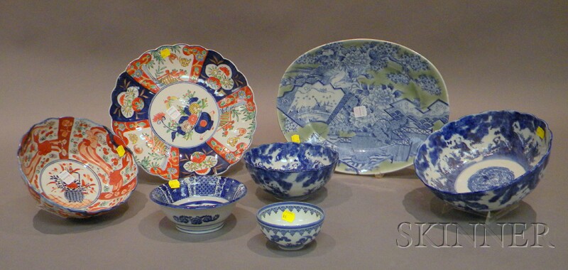 Appraisal: Seven Asian Porcelain Table Items including two platters and five