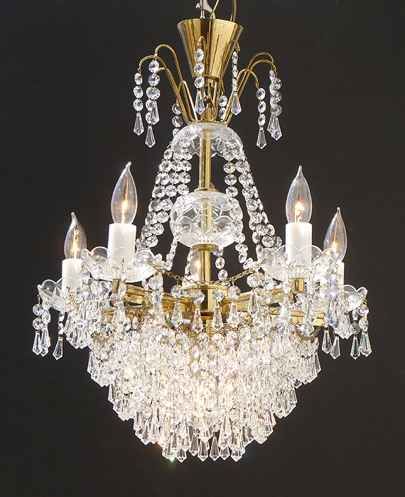 Appraisal: LATE TH CENTURY CZECHOSLOVAKIAN PRECIOSA CRYSTAL LIGHT CHANDELIER With a