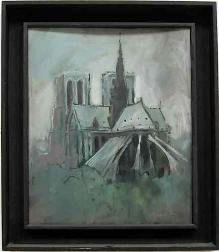 Appraisal: JERRY VAN MEGERT OIL ON MASONITE American born ''Notre Dame