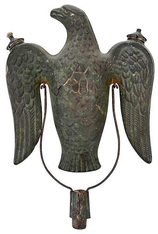 Appraisal: Eagle Form Parade Torch Finial American th century full bodied