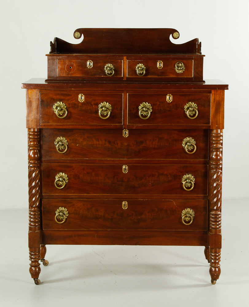 Appraisal: - th C Mahogany Dresser th century seven drawer dresser