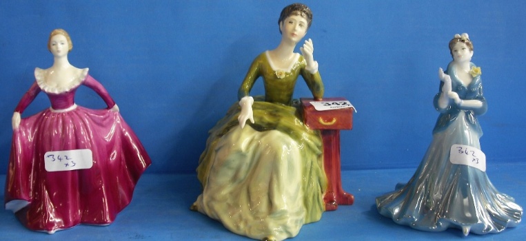 Appraisal: Royal Doulton Figurine Carolyn HN And Coalport small figures Daffodil