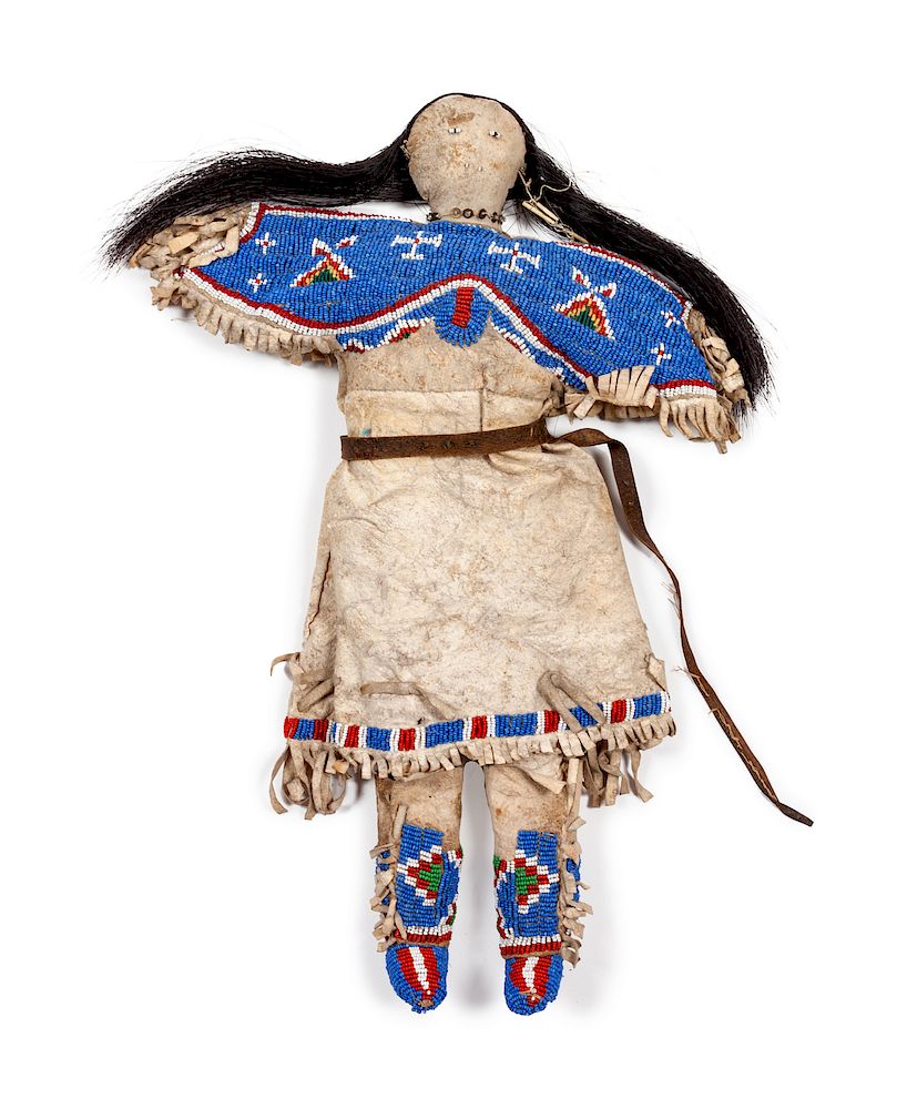 Appraisal: Sioux Beaded Hide Doll height inches Sioux Beaded Hide Doll