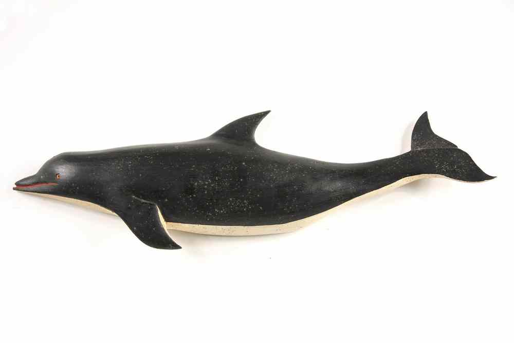 Appraisal: WOOD CARVING - Bottlenose Dolphin in Painted Wood by Clark