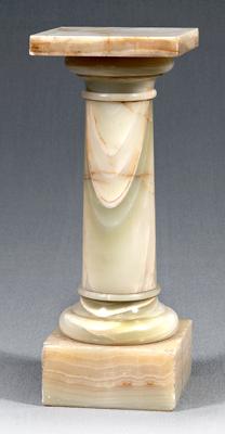 Appraisal: Large alabaster pedestal revolving square top column support square base