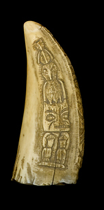 Appraisal: Relief-carved whale's tooth northwest coast indian th century Relief-carved with