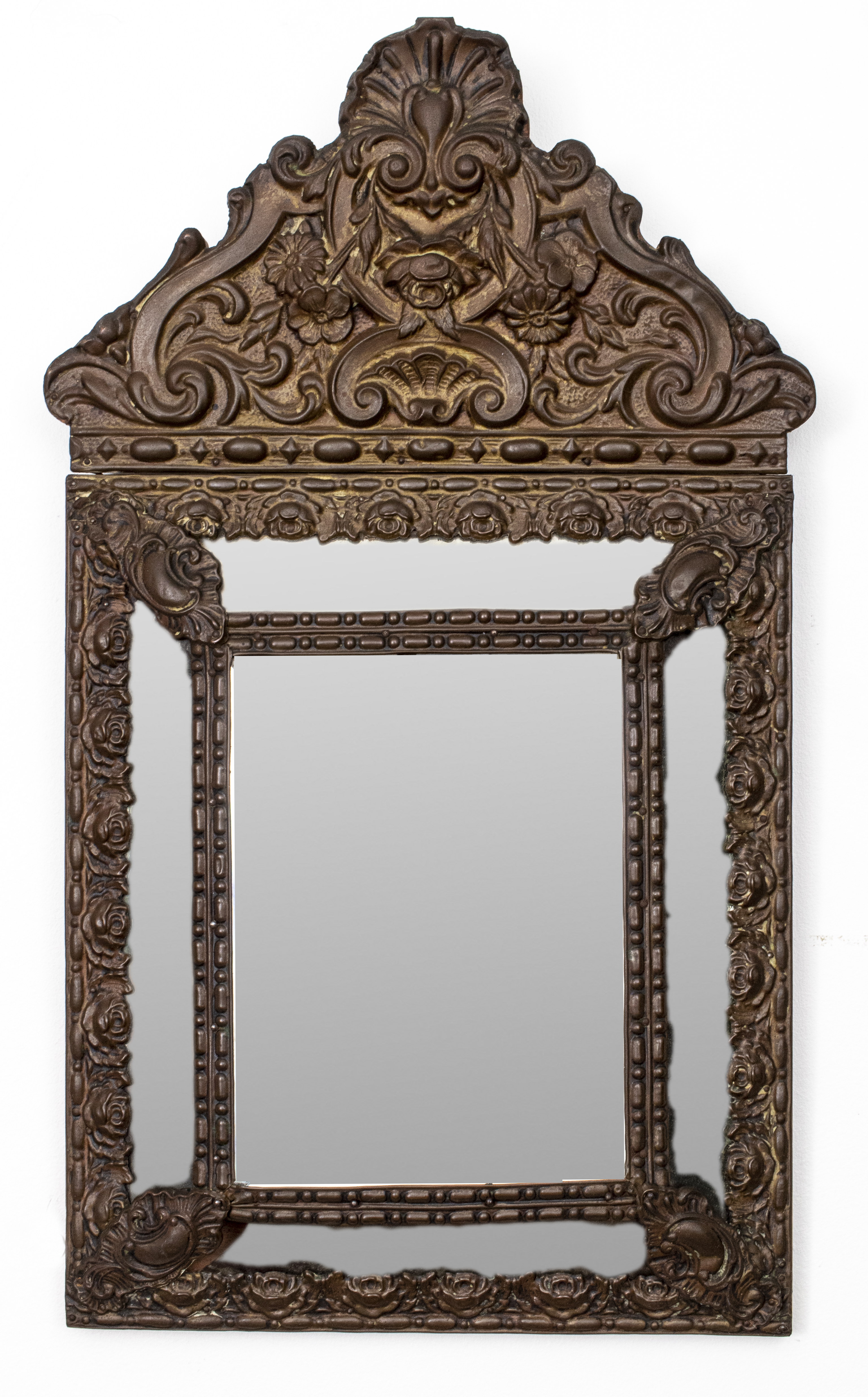 Appraisal: TH C ITALIAN RENAISSANCE STYLE REPOUSSE MIRROR Antique Italian Renaissance