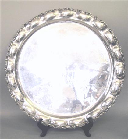 Appraisal: Large silver circular trayprobably mexican