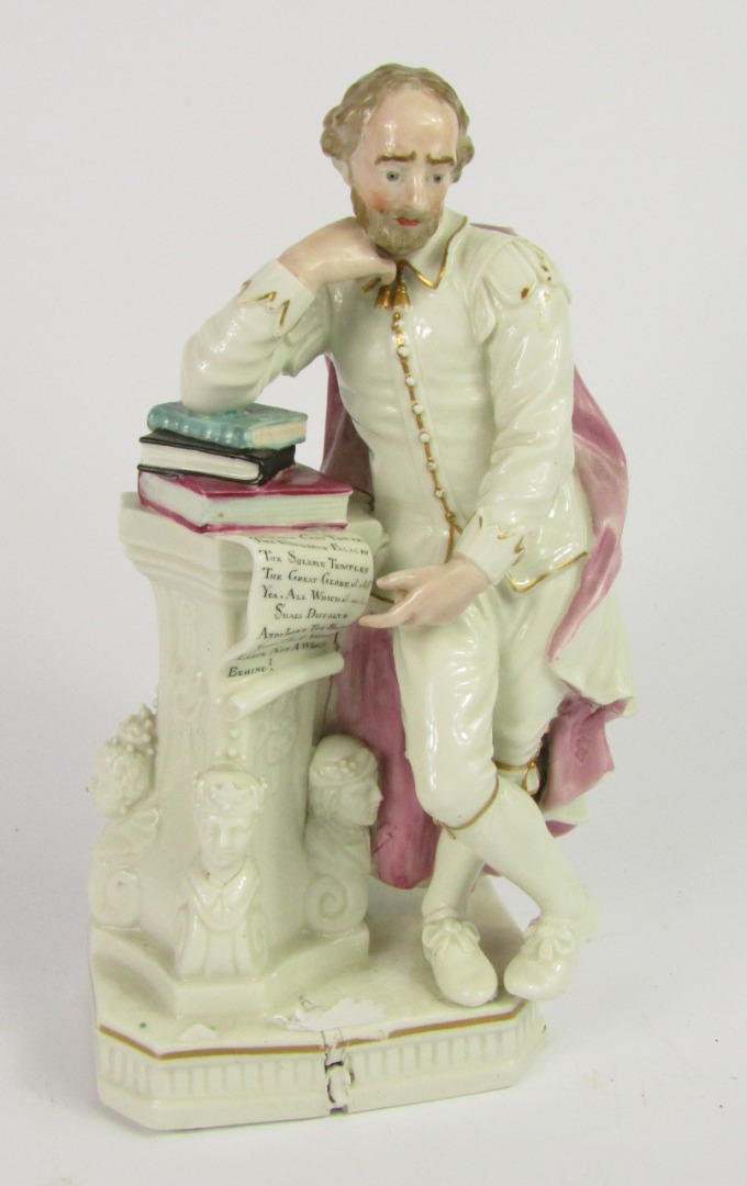 Appraisal: A thC porcelain figure of William Shakespeare in a standing