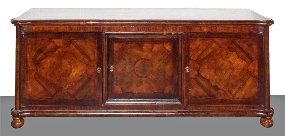 Appraisal: LARGE INLAID MAHOGANY SERVER the long rectangular top with decorative