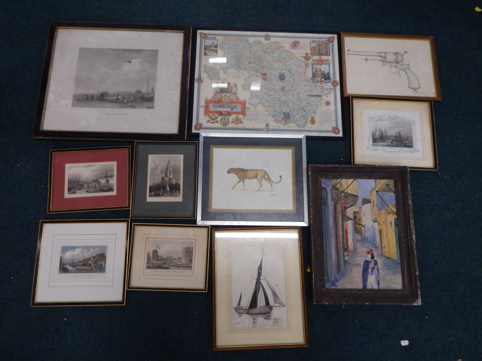 Appraisal: Various pictures and prints to include oil on board Arab