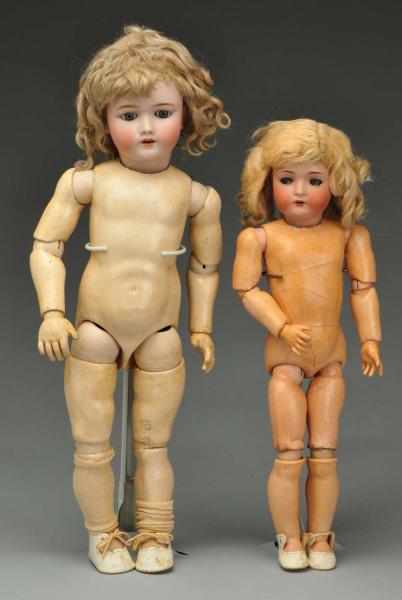 Appraisal: Lot of German Bisque Dolls Description Bisque socket head sleeping