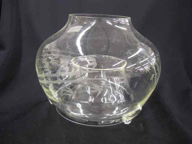 Appraisal: Etched Glass pc Fly Catcher plantationstyle '' excellent