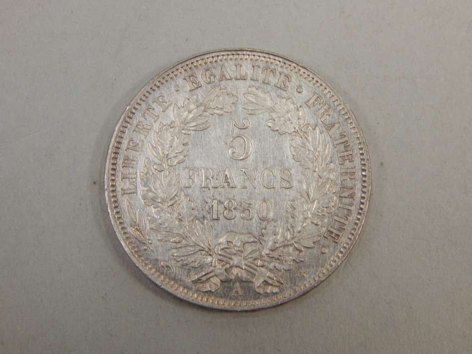 Appraisal: A French francs coin dated