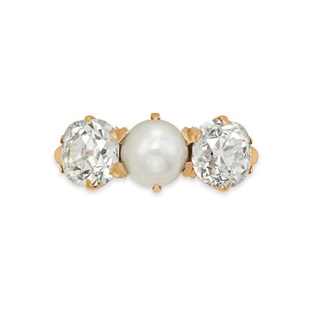 Appraisal: Antique Gold Pearl and Diamond Ring Estimate -