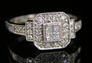 Appraisal: A Diamond Fashion Ring k white gold set in the