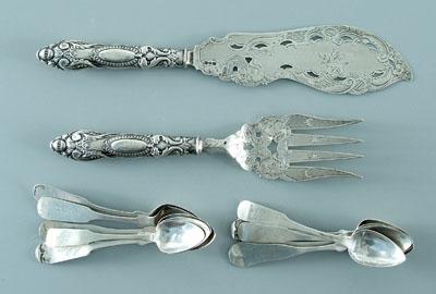 Appraisal: pieces coin silver flatware ornate in fish knife and in