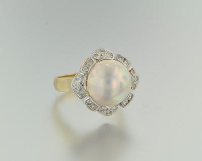 Appraisal: A Ladies' Mabe Pearl and Diamond Ring k yellow and