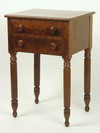 Appraisal: LAMP STAND - Sheraton period two drawer lamp stand crotch