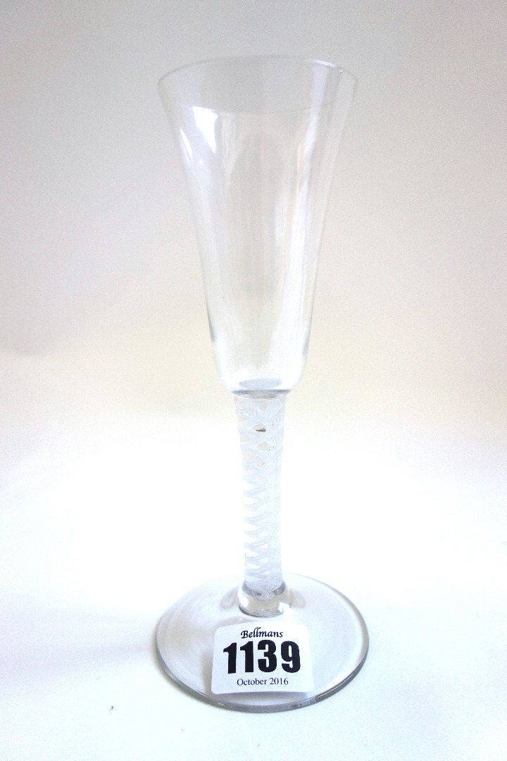 Appraisal: An th century wine glass circa with rounded funnel bowl