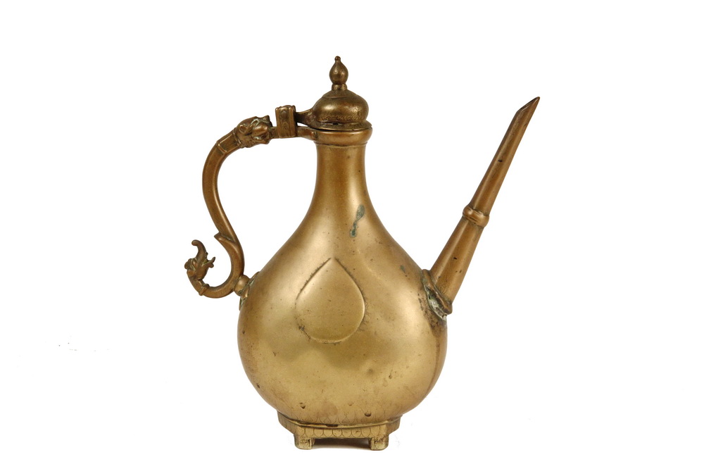 Appraisal: MUGHAL BRASS EWER INDIA TH CENTURY - A traditional Aftaba