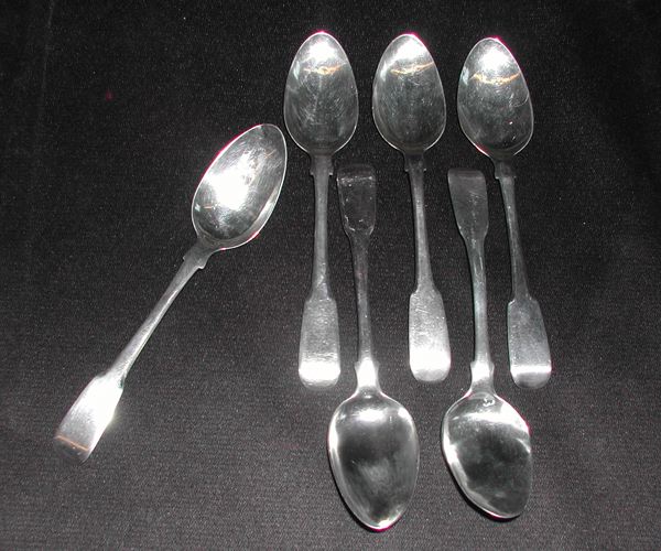 Appraisal: Set of Six George III Sterling Silver Teaspoons no city