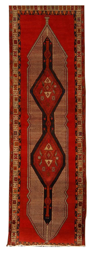 Appraisal: ORIENTAL RUG SERAB RUNNER ' x ' Linked diamond medallions