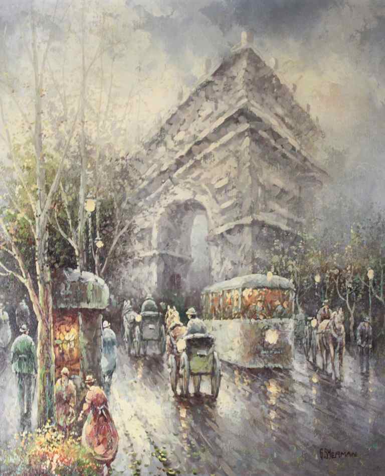 Appraisal: GAIL SHERMAN CORBETT AMERICAN - CHAMPS ELYSEE Oil on canvas