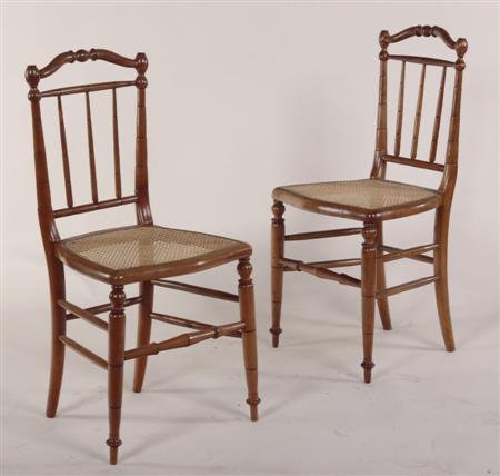 Appraisal: A set of six bamboo style chairs each with arched