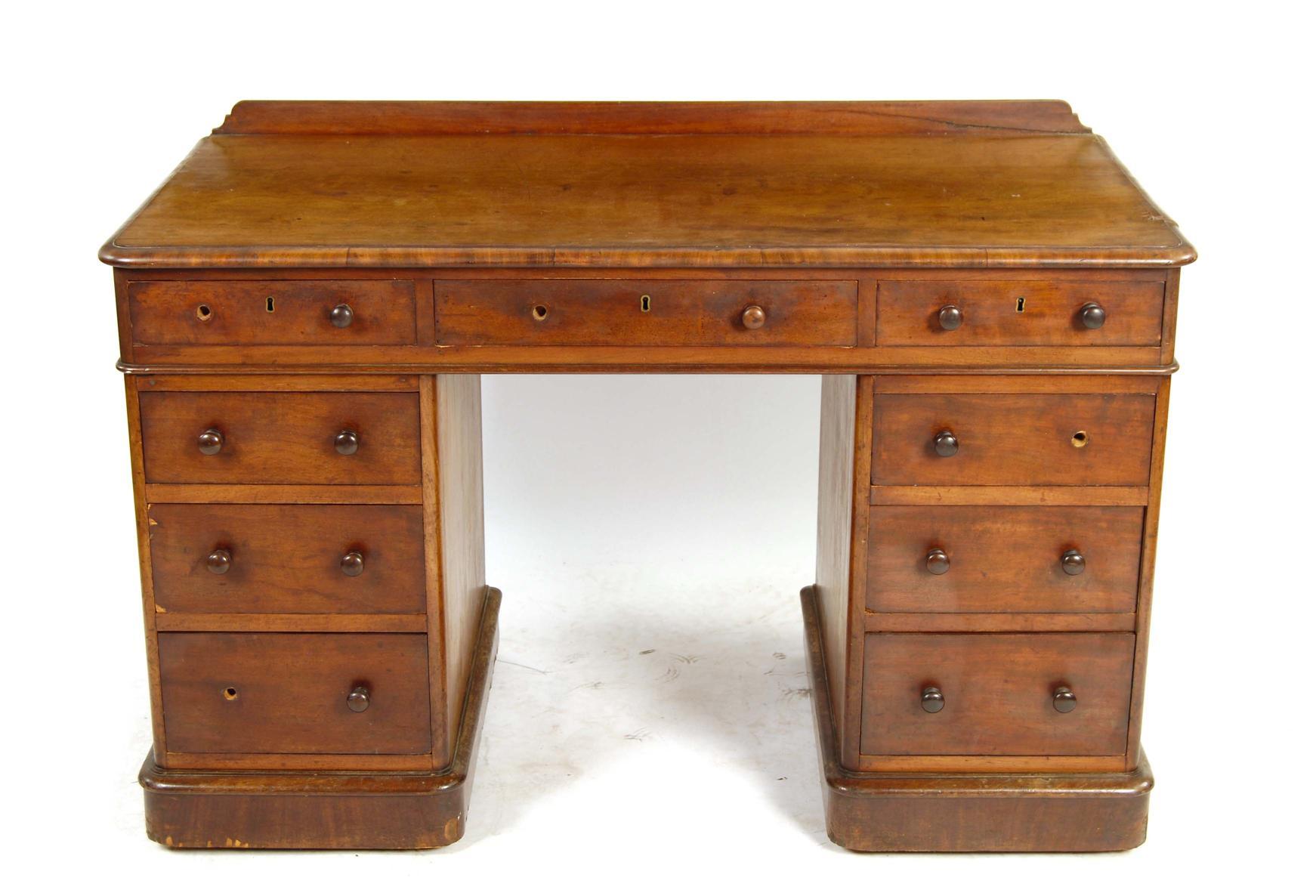 Appraisal: A Victorian mahogany twin pedestal desk by S amp H