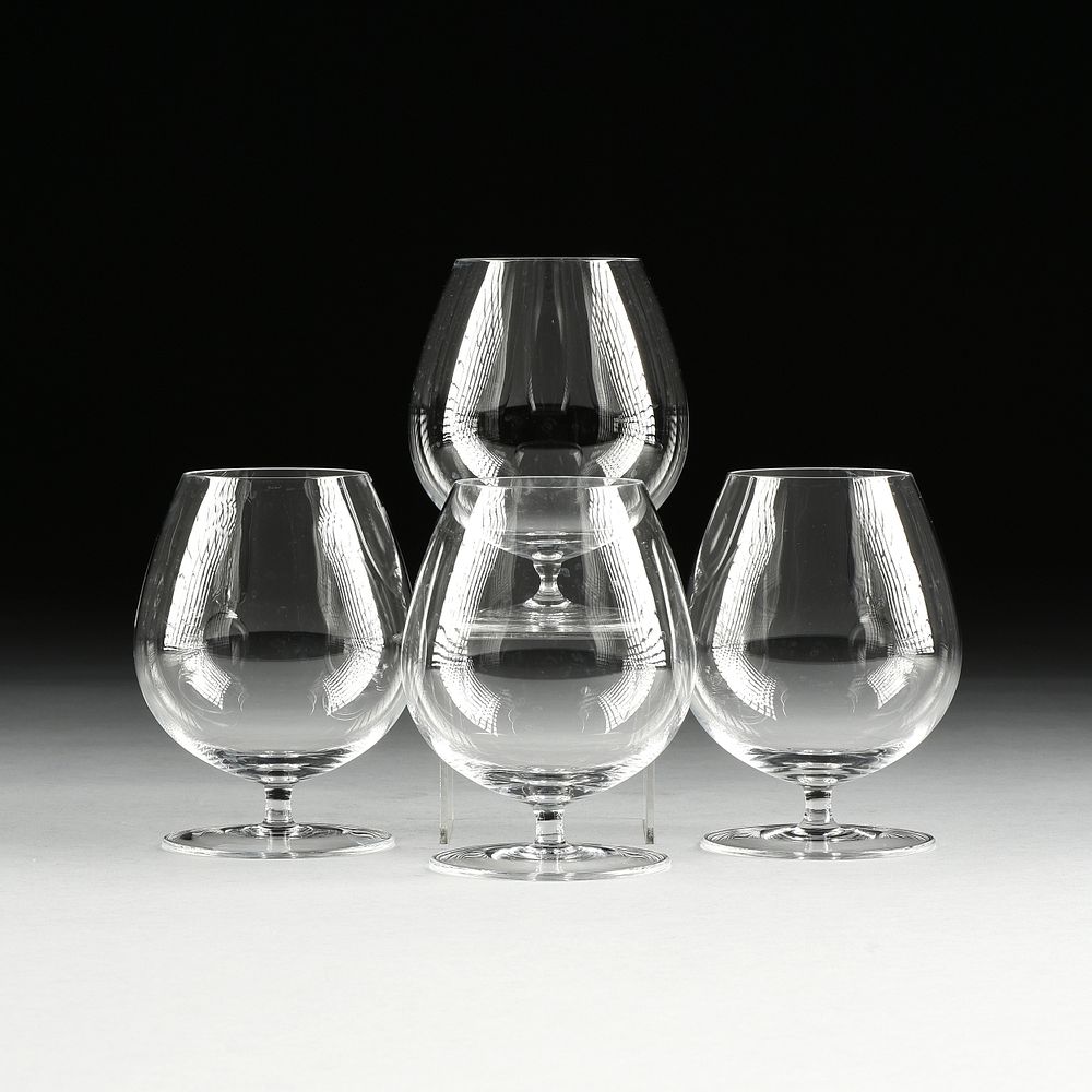 Appraisal: A GROUP OF FOUR LOBMEYR BRANDY SNIFTER STEMWARE AUSTRIAN MODERN