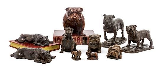 Appraisal: A Group of Ten Bulldog Figures Width of widest inches