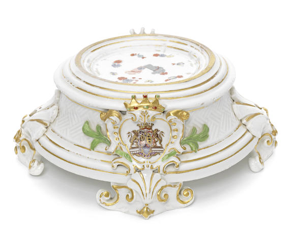 Appraisal: A Meissen armorial circular pedestal from the Sulkowski service circa