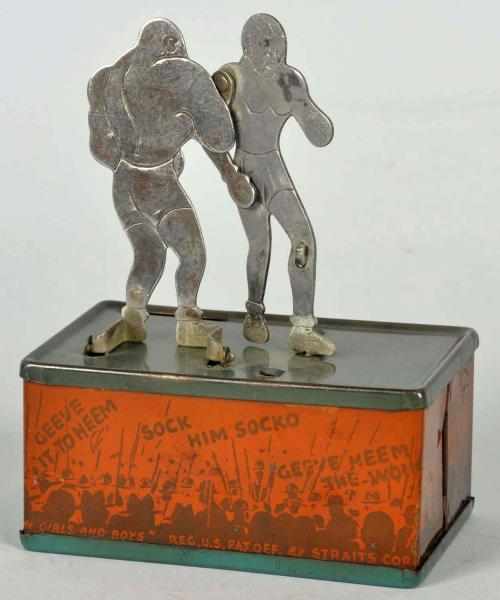 Appraisal: Tin Litho Marx Joe Socko Semi-Mechanical Bank American Flat metal