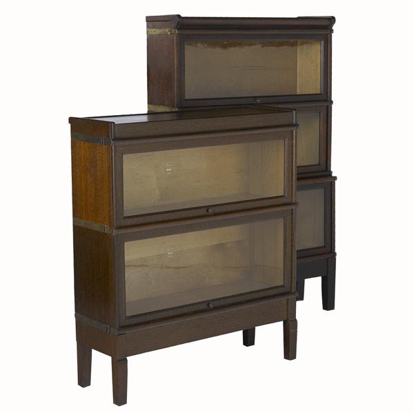 Appraisal: STACKING BOOKCASES One Globe-Wernicke three piece unit with base and