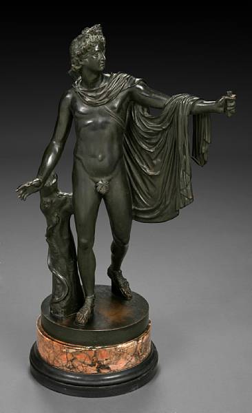 Appraisal: An Italian bronze figure of the Apollo Belvedere after the