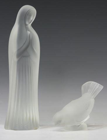 Appraisal: lot of French Lalique art glass figures including Virgin Mary