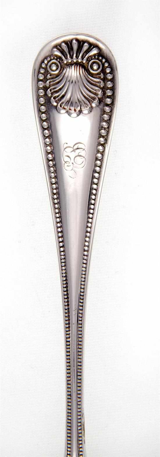 Appraisal: Whiting Bead pattern sterling serving and place pieces New York